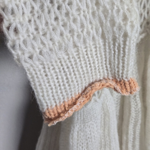 Free People Float On Sweater Dress Women's S Cream Babydoll Retro Romantic - Picture 9 of 13